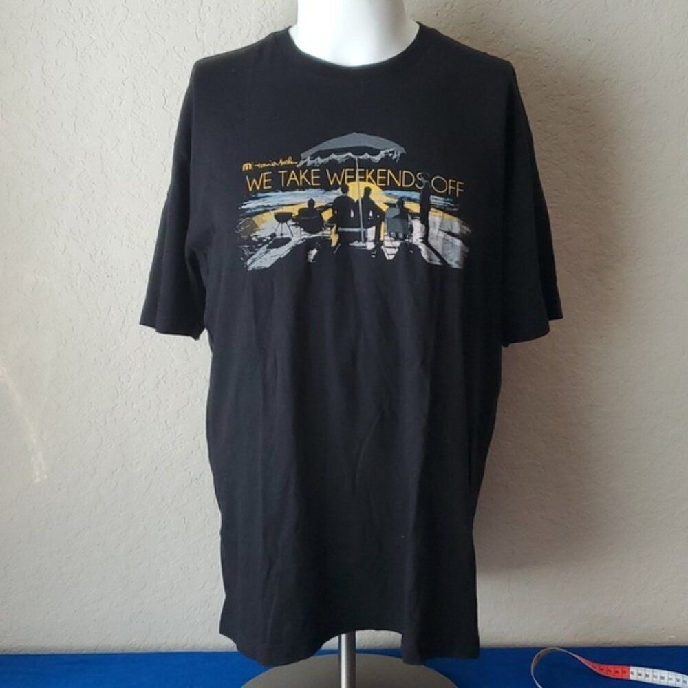TravisMathew "We Take Weekends Off" Graphic Tee Black Pima Cotton Men's XL